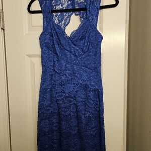 Elegant Blue Lace Dress